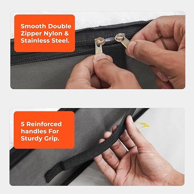 Large Underbed Fabric Storage Bags Shoes Clothes Bedding Zipped Duvet Organizer - Image 3 of 4