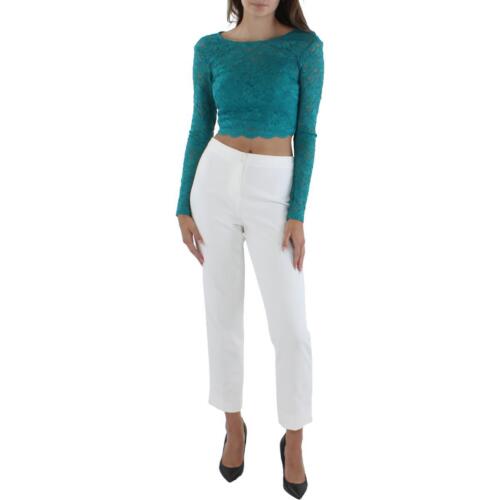 City Studios Womens Lace Glitter Formal Cropped Top Juniors BHFO 3362 - Picture 1 of 2