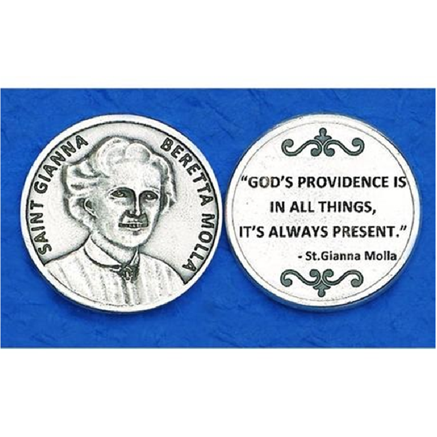 Saint Gianna - Silver Toned Pocket Tokens