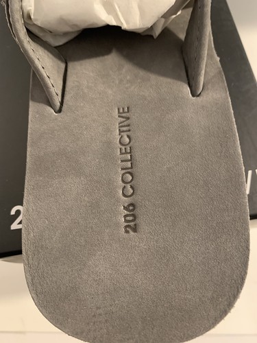 Infradito da collezione Alkl Nubuck in pelle 7B nuove senza etichette grigio - Foto 5 di 14