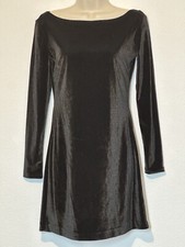 Womens XS Black Velvet Mini Dress Open Back Dark Romantic Goth Grunge Event