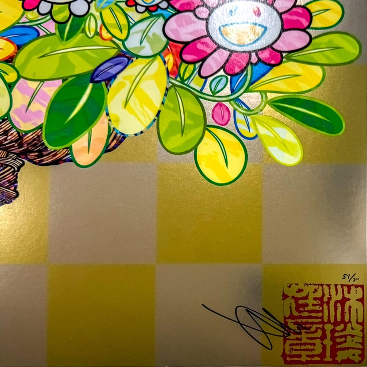 Takashi Murakami - Flowers in a Basket - Signed poster ED Takashi Murakami - Flowers in a Basket - Signed poster ED