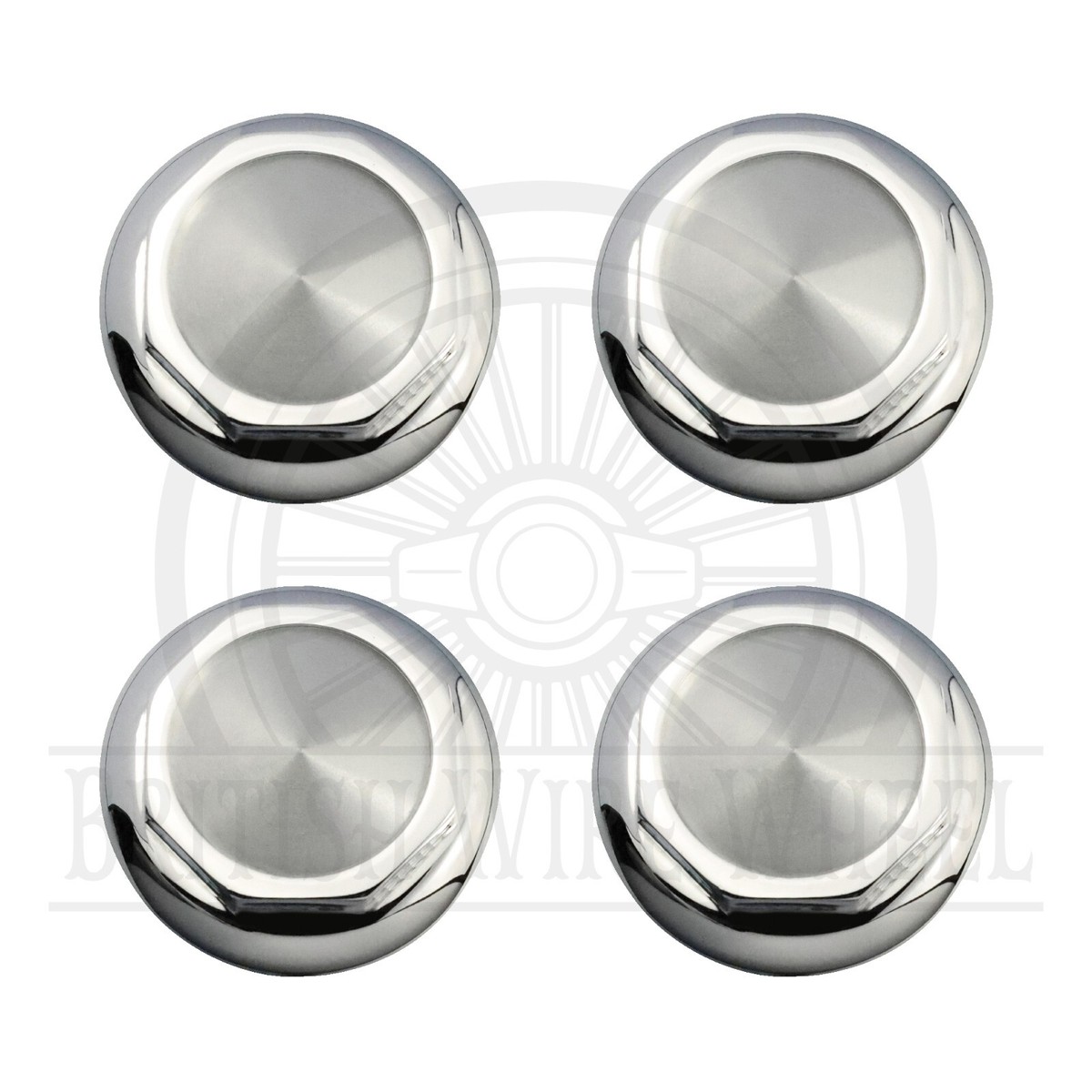 8-sided Hex/Octagonal Cut Chrome Knock Off Spinner Caps for