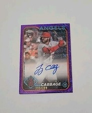 2024 Topps Chrome Trey Cabbage RC Auto Purple Speckle SP /299 LA Angels RA-TCA