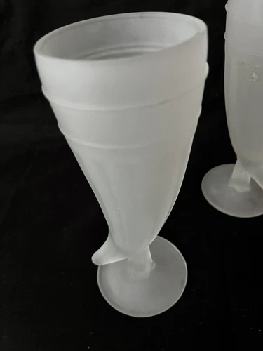 Indiana Glass Tiara Powder Horn Frosted Pilsner Beer Glasses-Vintage-set Of 3