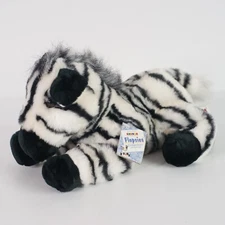 Aurora Flopsies Zebra A&A Plush Stuffed Bean Filled Tag Adoption Certificate
