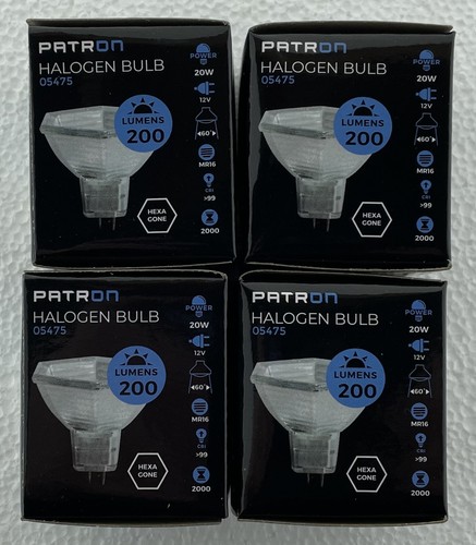 4 x Hexagonal 20 Watt Mr16 12 Volt 200lm 60 Degree Reflector Bulb Patron 05475 - 第 1/10 張圖片