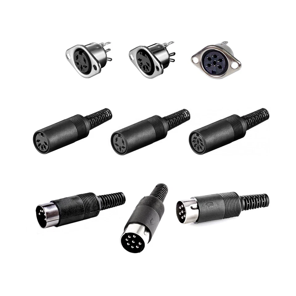 DIN 5 -8 Pol Industrie -Stecker -Kupplung -Buchse | Diodenstecker Steckverbinder