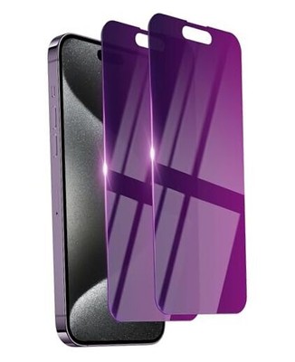 2 Pack Privacy Screen Protector for iPhone 15 Gradient Purple for iPhone 15 Pro