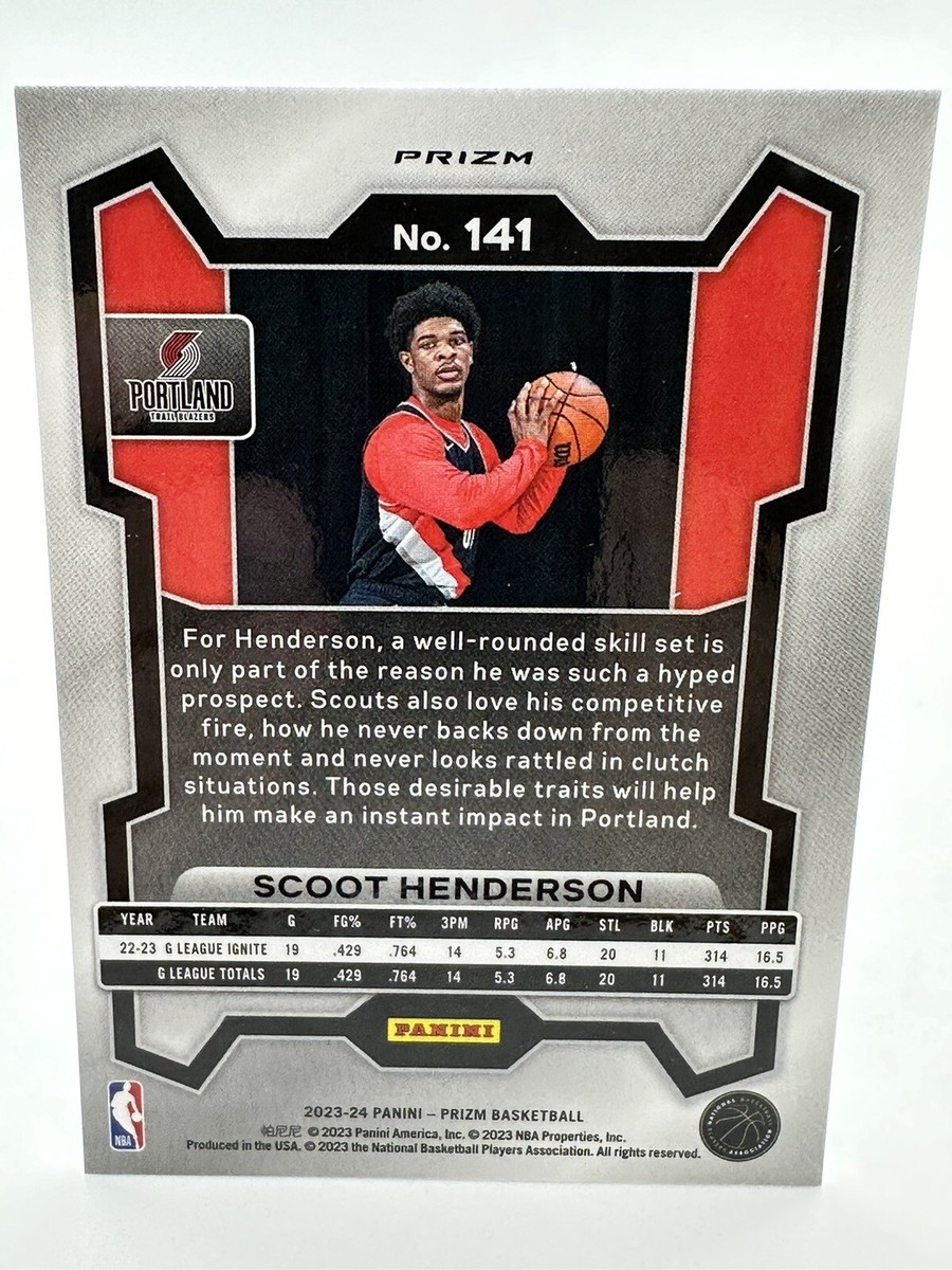 2023-24 Panini Prizm Scoot Henderson Green Prizm Rookie | eBay