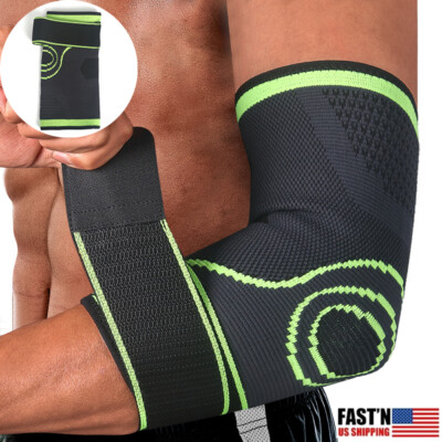 Elbow Brace W/Strap Compression Support Sleeve Arthritis Tendonitis Joint Pain