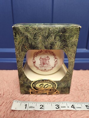 VINTAGE Canton Woman's Club 90th Anniversary Christmas Ornament Canton Ohio 1993