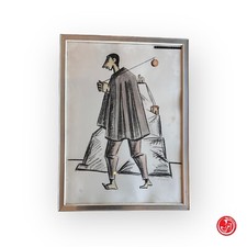 Quadro "Il viandante" tecnica litografia colata a mano 34/75 - Pietro Morando 