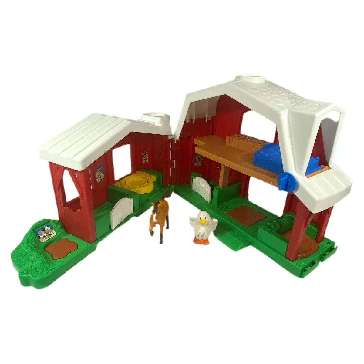 Vintage 1999 Fisher Price Little People Barn Farm House W Horse