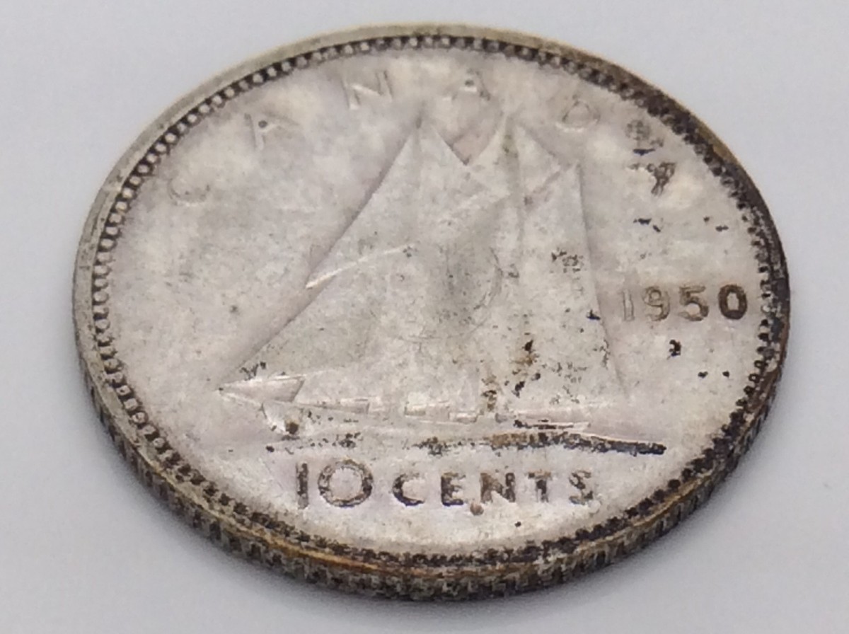 1950 Canada 10 Ten Cents Silver Dime Canadian Circulated Coin F740