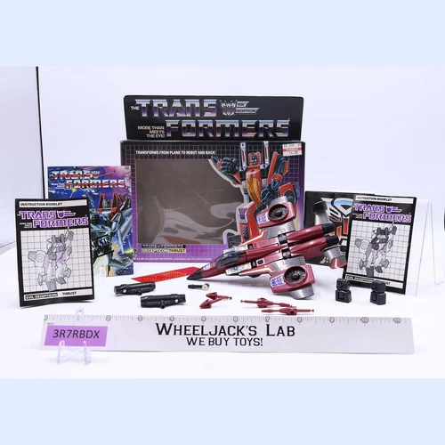 Thrust 100% Complete W/BOX1985 Vintage G1 Transformers Hasbro Action Figure