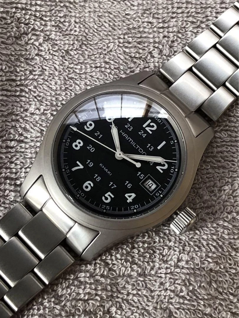 Hamilton khaki field quartz black store