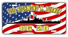 USS RICHMOND K TURNER CG 20 DLG 20 License Plate  Navy PO6