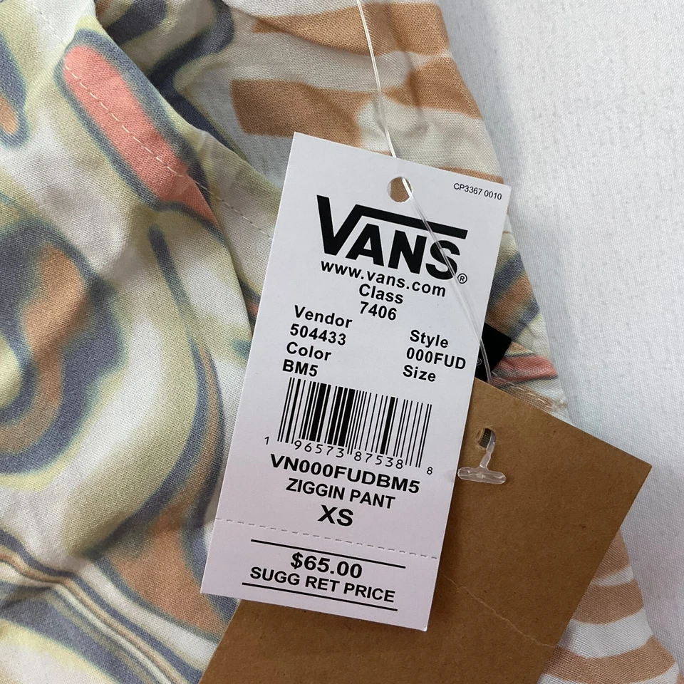 Pantalones Vans Ziggin para mujer talla XS multicolor cintura elástica acampanados bolsillos para piernas Foto 3 de 4