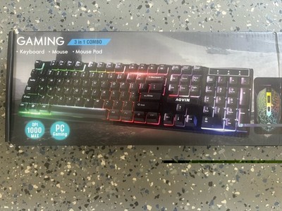 Aqvin QC20-G Gaming Keyboard, Mouse, Mouse Pad 3 In 1 Combo Rainbow Backlights 