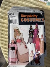 Simplicity 0654 Costume Sewing Pattern Colonial Witch Princess XS-L