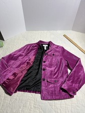 womens velvet Fuchsia blazer COVINGTON jacket.size M 10/12 Retro 90s