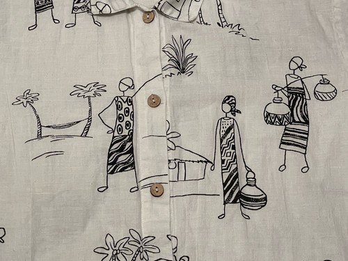 Lo último Blusa Algodón por Marc Ware Brillante Boho Playa Mezcla de Lino Botón Frontal XL EE. UU. - Imagen 5 de 19