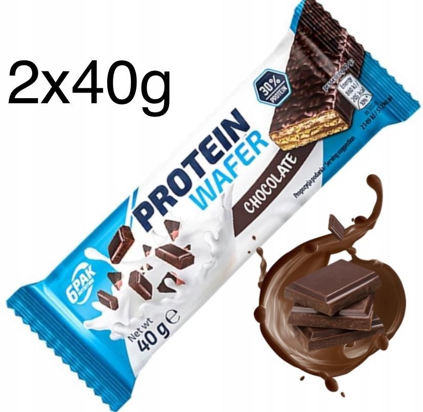2 x 40g 6PAK Nutrition Protein Chocolate Wafer, 30% Protein