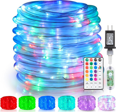 Metaku 99Ft 300 LED Rope Lights, 16 Color Changing Rope Lights Waterproof Outdoo