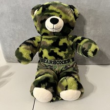 Build-A-Bear Workshop Green Camo Teddy Bear Plush Stuffed Animal 16" With Boxers