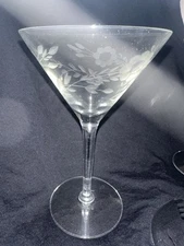 Set of 4 Stunning Royal Danube Etched Safari Martini Glasses