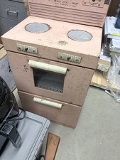 Vintage Pink Metal Toy Kitchen Stove Oven with 2 Burners, Age 4-11