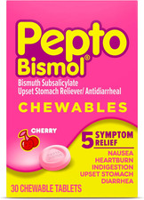 Pepto Bismol Cherry Chewable Tablets 30ct Upset Stomach Relief
