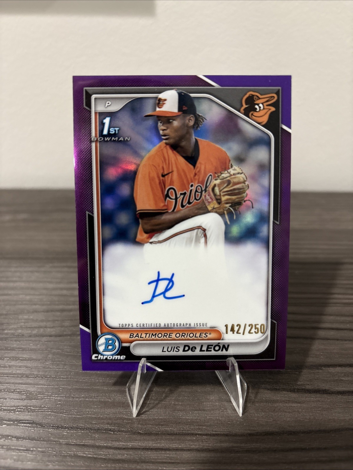 2024 Bowman Chrome Prospects Auto Luis de Leon Purple Refractor /250 #CPA-LDL