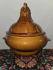 Vintage 1960-1970 California Pottery Hen On  Nest Tureen Dish With Warming Stand — photo 3