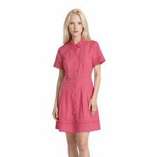 NWT Talbots Shirt Dress Womens Size 6 Petite Pink Eyelet Cotton Belted