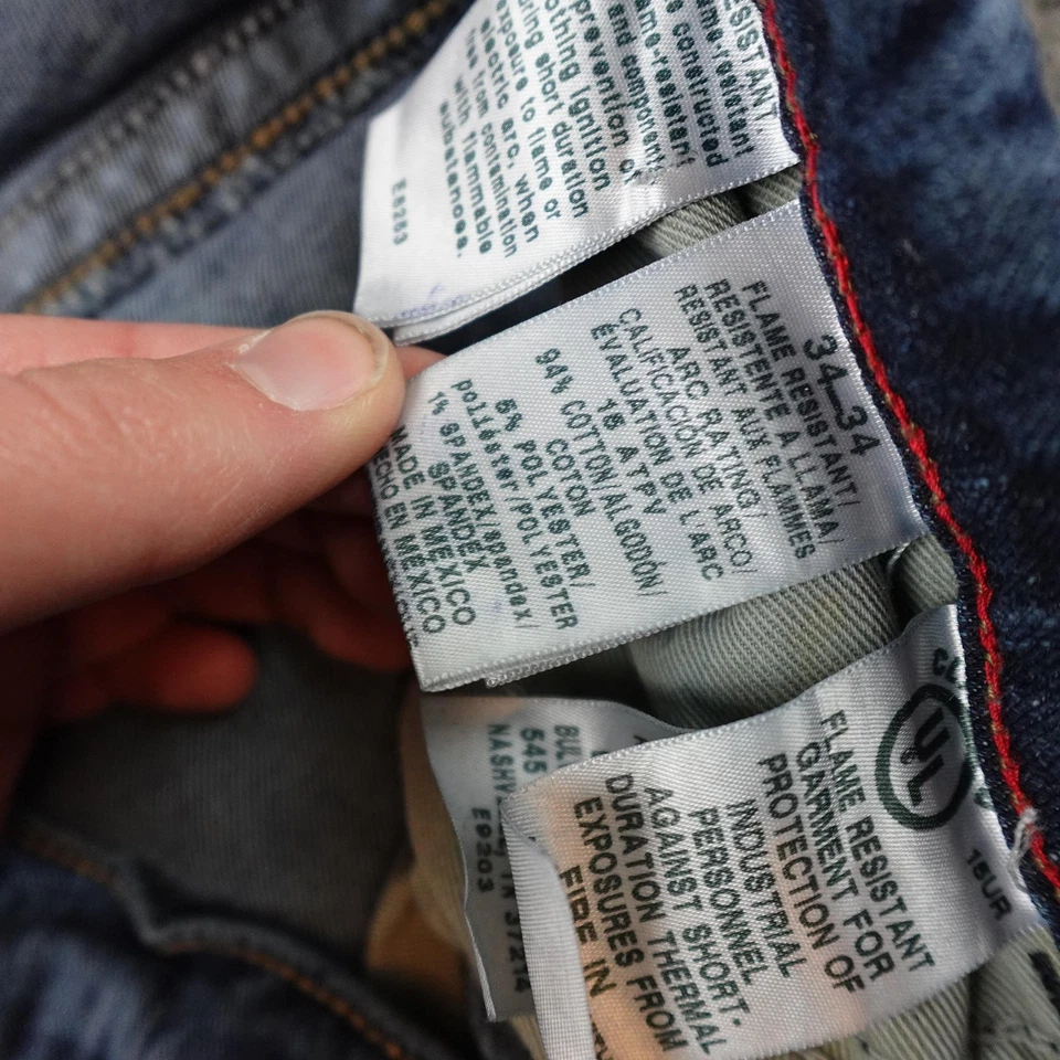 Pantalones de mezclilla de trabajo Bulwark FR para hombre 34x34 azul resistente al fuego pierna recta Foto 4 de 4