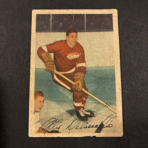 1953-54 ALEX DELVECCHIO PARKHURST HOCKEY CARD #47 POOR -Damage !! | eBay