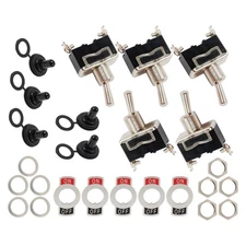 5X Toggle SWITCH ON/OFF Heavy Duty 15A 250V SPST 2 Terminal Car Boat* Waterproof