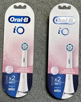 NEW! Oral-B iO Gentle Care Replacement Brush Heads Color White 2 Count Lot Of 2