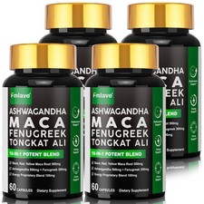 4x Maca Root Ashwagandha Panax Ginseng Fenugreek Extract Male Enhancing 240 Caps