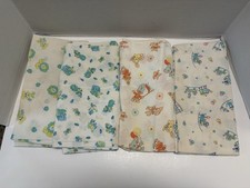 4 Pc Lot Vintage Fitted Crib Sheets Baby Animals Toys Trains Gender Neutral