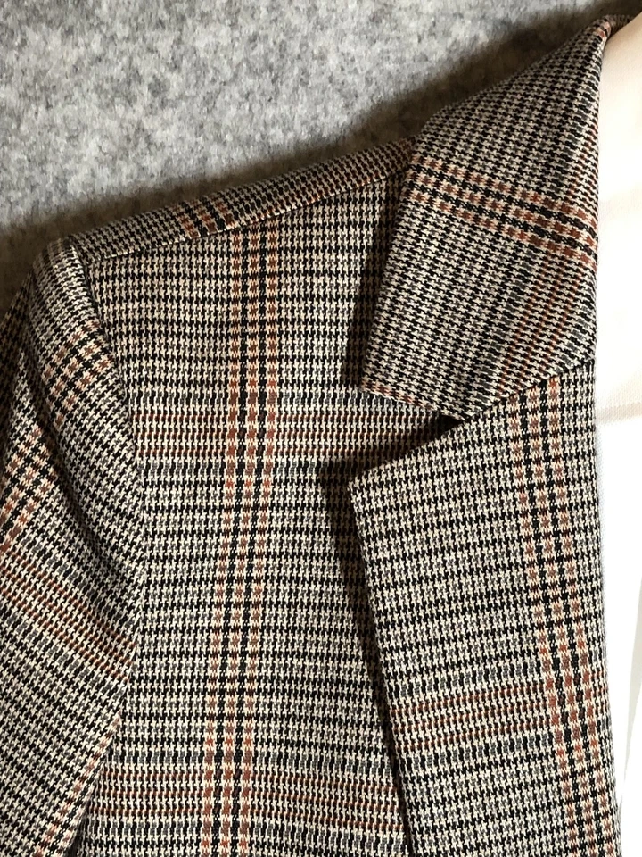 Chaqueta Blazer LOFT Mujer 12 Marrón Glen Cuadros Ventana Muesca Solapa con Etiquetas Foto 2 de 4