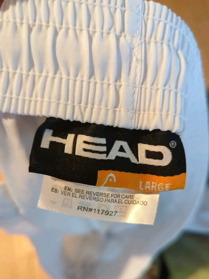 Nuevo con etiquetas Nuevo HEAD Hombre Blanco Tenis Pantalones Cortos Ligeros Talla Grande Foto 4 de 4