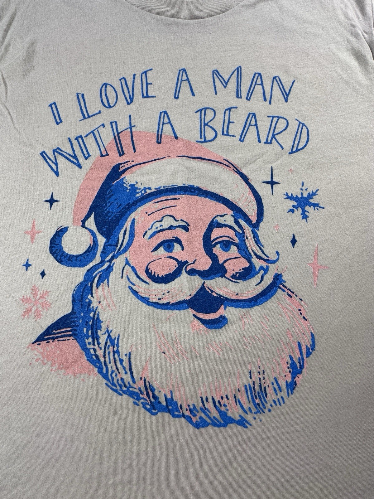 Lucy Jaynes Womens Santa Shirt SIZE LARGE Beige T-Shirt Funny Cute New