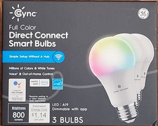 GE Cync Full Color A19 Smart LED Bulb 60W Equivalent Direct Connect 3-Pack New