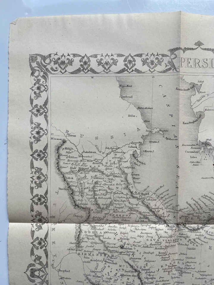 Antiguo mapa de Persia Rapkin grabado c1860 Foto 2 de 4