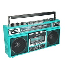Supersonic Bluetooth Cassette/AM/FM/Shortwave Retro Boombox , Teal, FREESHIPPING