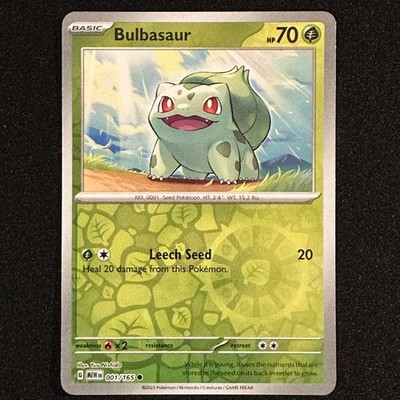Bulbasaur 001/165 Common Reverse Holo - SV 151 2023 - Pokemon TCG - Near Mint