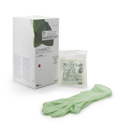 Gammex  Non-Latex PI Green Polyisoprene Surgical Glove, Size 7.5, Light Green